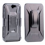 Wholesale HTC One A9 Armor Holster Combo Belt Clip Case (Black)